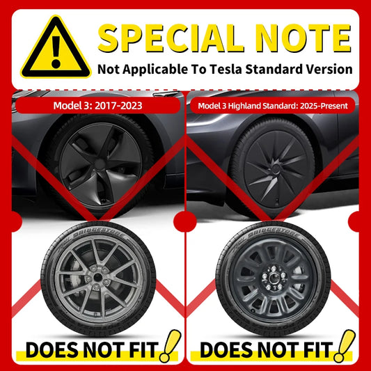 4PCS 18 Inch Right&Left Wheel Cover Design for Tesla Model 3 Highland 2023-2026 Hub Cap Automobile Hubcap Full Rim Wheel Cover