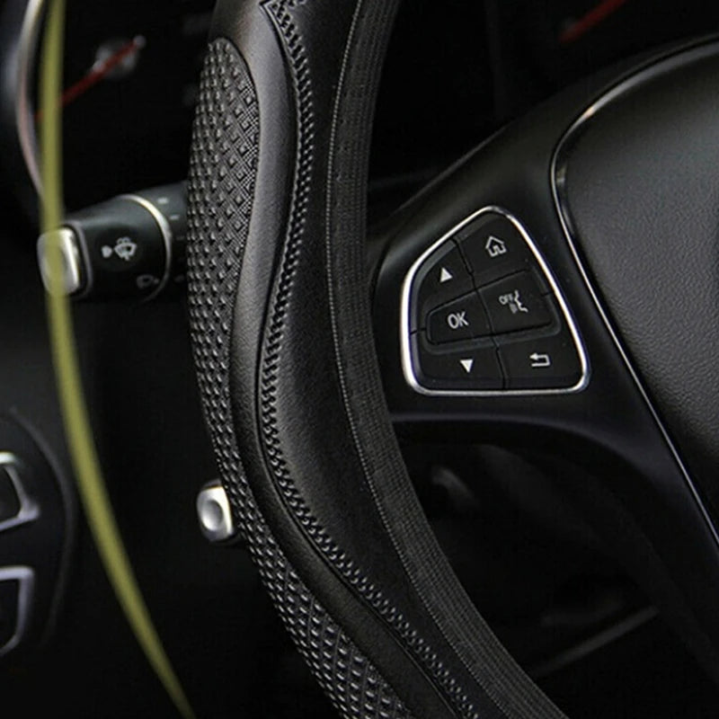 Universal Car Steering Wheel Cover Breathable Anti Slip Leather Steering Covers Suitable 37-38cm Auto Decoration