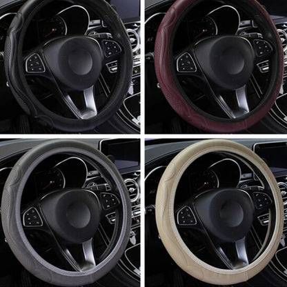 Universal Car Steering Wheel Cover Breathable Anti Slip Leather Steering Covers Suitable 37-38cm Auto Decoration