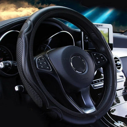 Universal Car Steering Wheel Cover Breathable Anti Slip Leather Steering Covers Suitable 37-38cm Auto Decoration