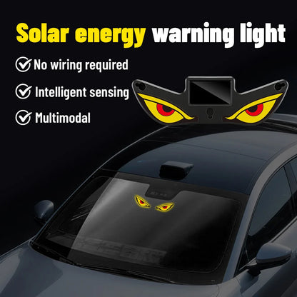 Solar Demon's Eye Car Dynamic Eyes LED Light Blinking Moving Eyes Car Lights Ambience Lamp Decoration No Wiring Required