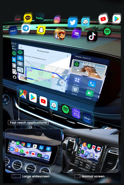 SM6350 Ai Box Android 15.0 8GB+126GB CarPlay Tv Box Support Youtube Netfilx IPTV GNSS Wireless CarPlay Android Auto Wireless