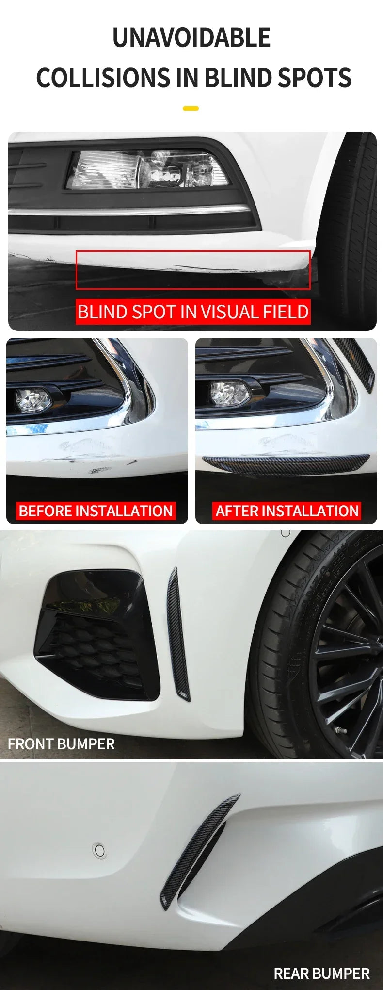 Universal Car Front Rear Bumper Corner Protector Guard Car Wheel Eyebrownti-collision Edge Protection Decoration Strip
