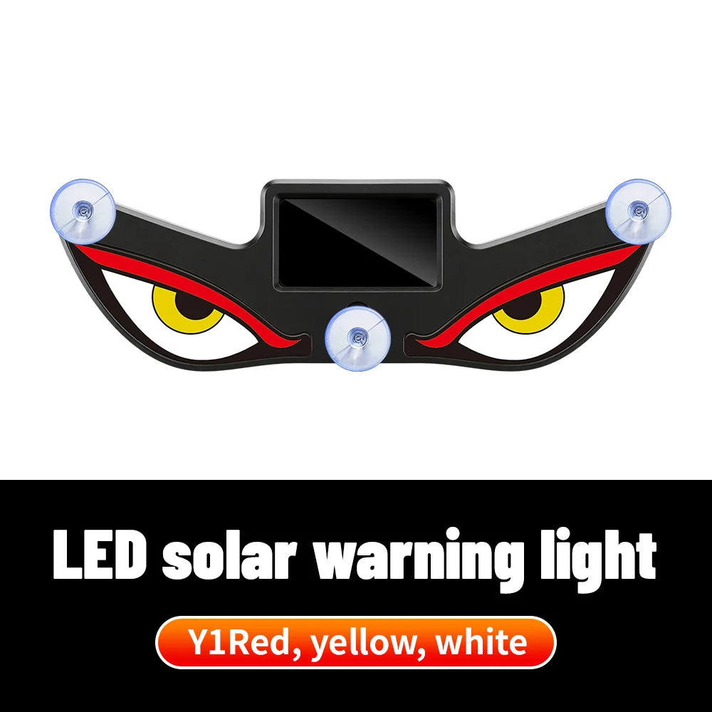 Solar Demon's Eye Car Dynamic Eyes LED Light Blinking Moving Eyes Car Lights Ambience Lamp Decoration No Wiring Required