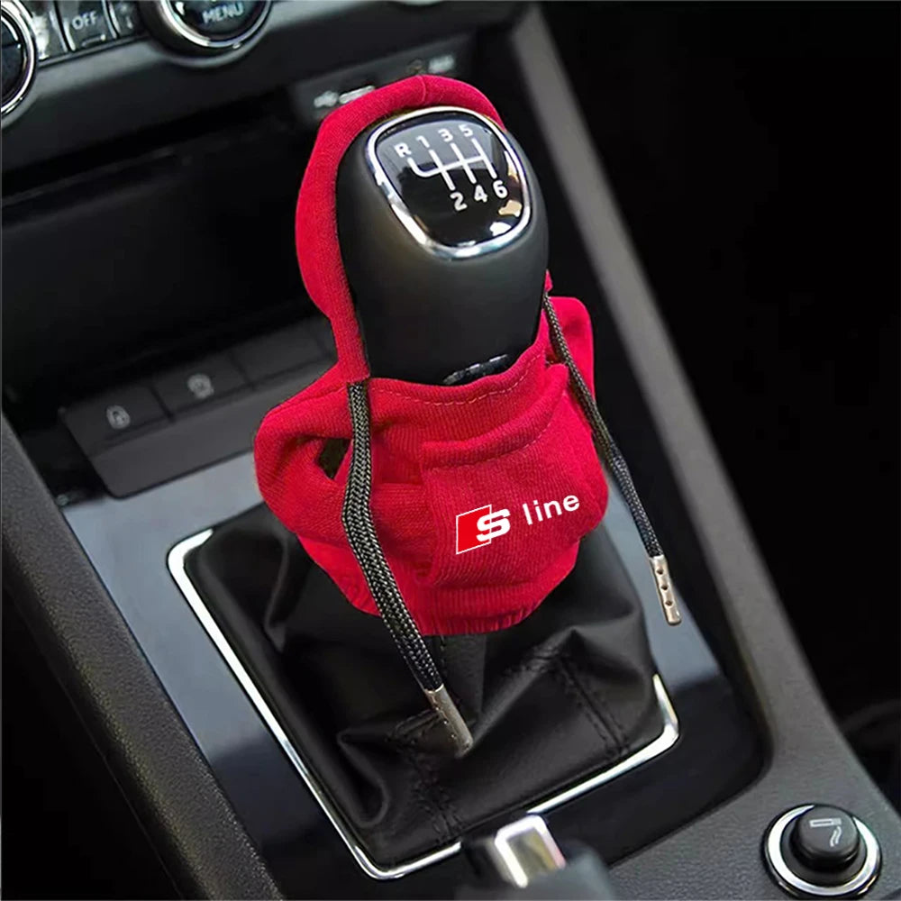Car Gear Lever Hoodie Shift Lever Cover Handle Hoodie Auto Decor Accessories For Audi Sline A1 A2 A3 A4 A4L P 8V 8L RS RS3 RS4