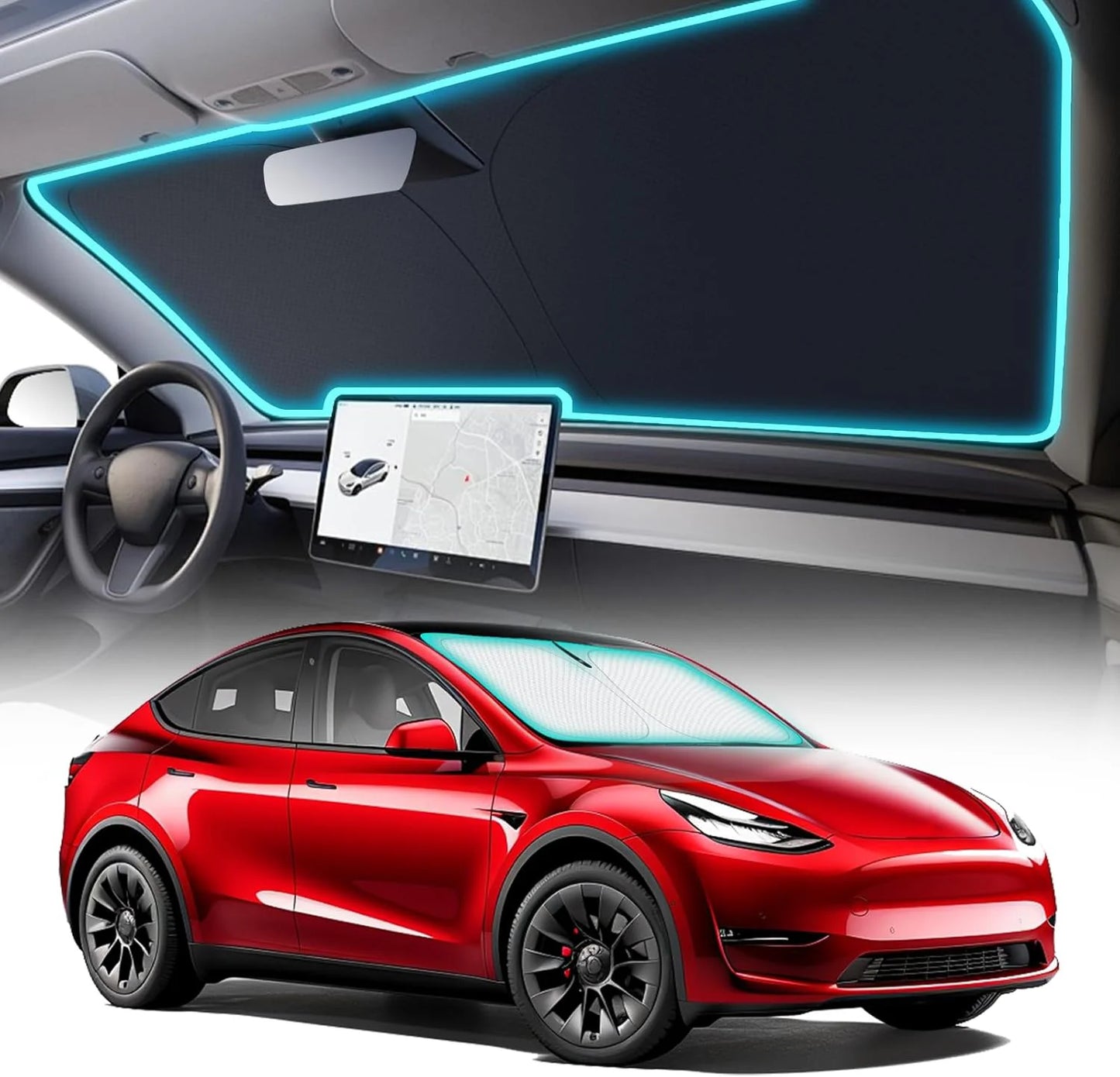 Roof Sunshades for Tesla Model Y 2025 Juniper Model 3 Sunroof Shade Sunshade Roof Sun Shade for 2024-2025 Tesla Model 3 Highland