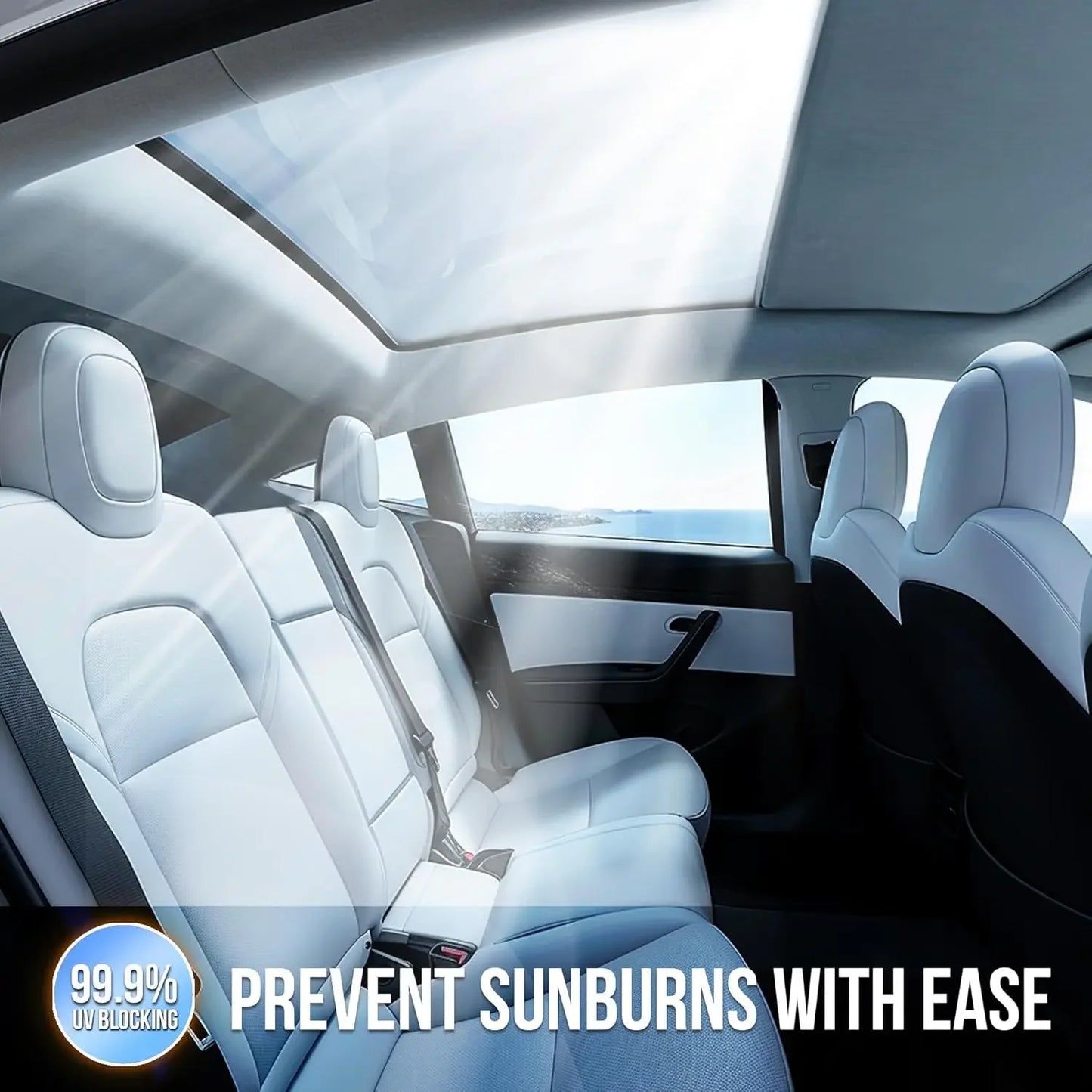 Sun Shade For Tesla Model Y Juniper 2025 Launch Model 3 Highland Sunshade Roof Nano Ice-Crystal Buckle Glass Skylight Cool Cover