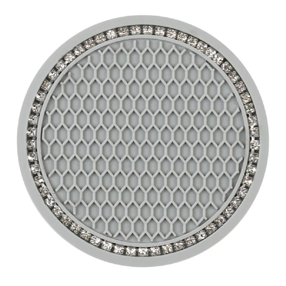 Car Water Cup Pad Holders Non-slip Diamond Rhinestone Silicone Mat Bottle Holder Coaster Auto Interior Decoration Accessories