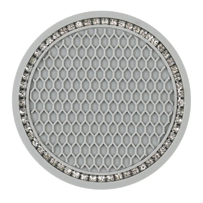 Car Water Cup Pad Holders Non-slip Diamond Rhinestone Silicone Mat Bottle Holder Coaster Auto Interior Decoration Accessories