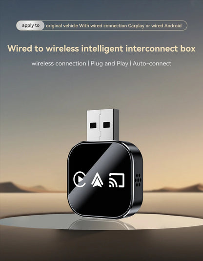 3 in 1 Carplay Adapter Wireless Android Auto AIBox for OEM Wired Carplay Screen Support Original MIC/Button/Touch Control