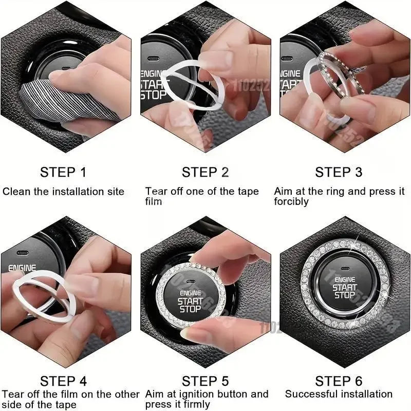 Car Steering Wheel Cover Non-slip Comfortable Stretch Handlebar Cover Drilling U.S. Licence Plate Frame Rhinestone CarDecoration