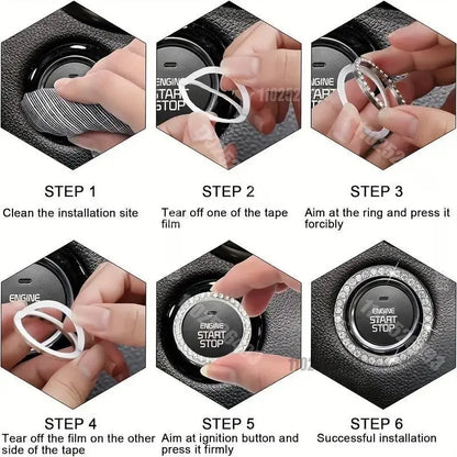 Car Steering Wheel Cover Non-slip Comfortable Stretch Handlebar Cover Drilling U.S. Licence Plate Frame Rhinestone CarDecoration