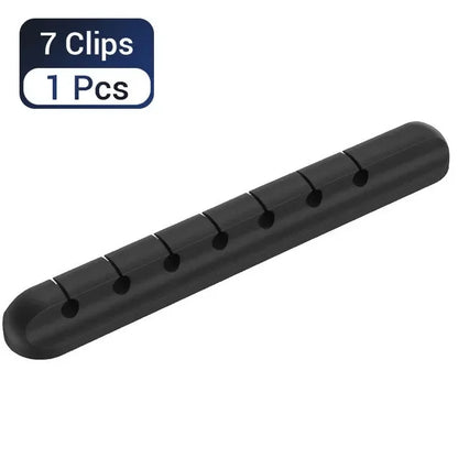 Silicone USB Cable Organizer USB Charging Cable Winder Desktop Tidy Management Clips Cable Holder For Mouse earphone Accessories