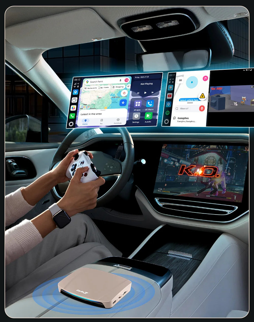SM6350 Ai Box Android 15.0 8GB+126GB CarPlay Tv Box Support Youtube Netfilx IPTV GNSS Wireless CarPlay Android Auto Wireless