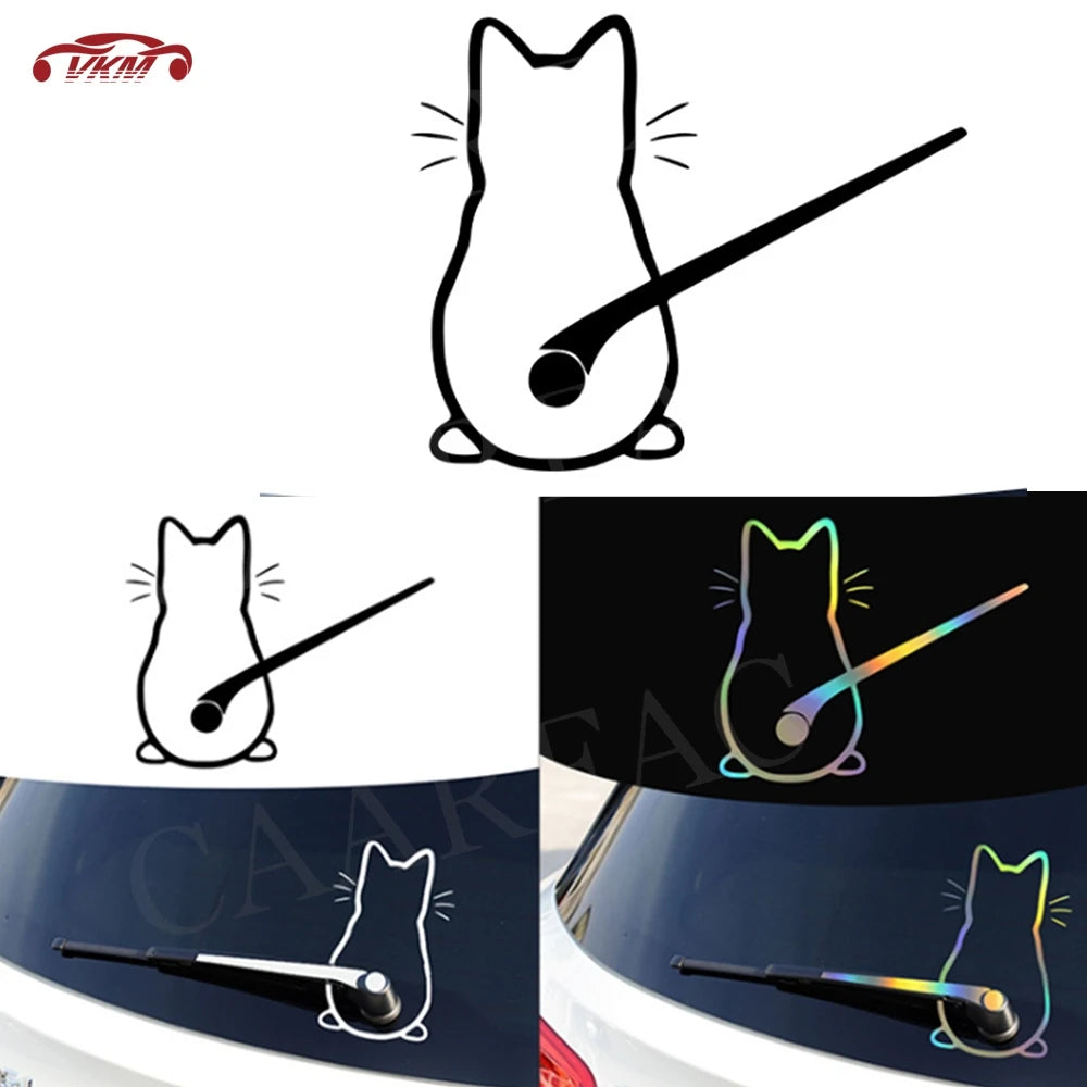 Puppy Dog Fun Cat Rear Glass Car Decoration Car Stickers Car Exterior Sticker Art Design Window Car Styling Stickers Decals