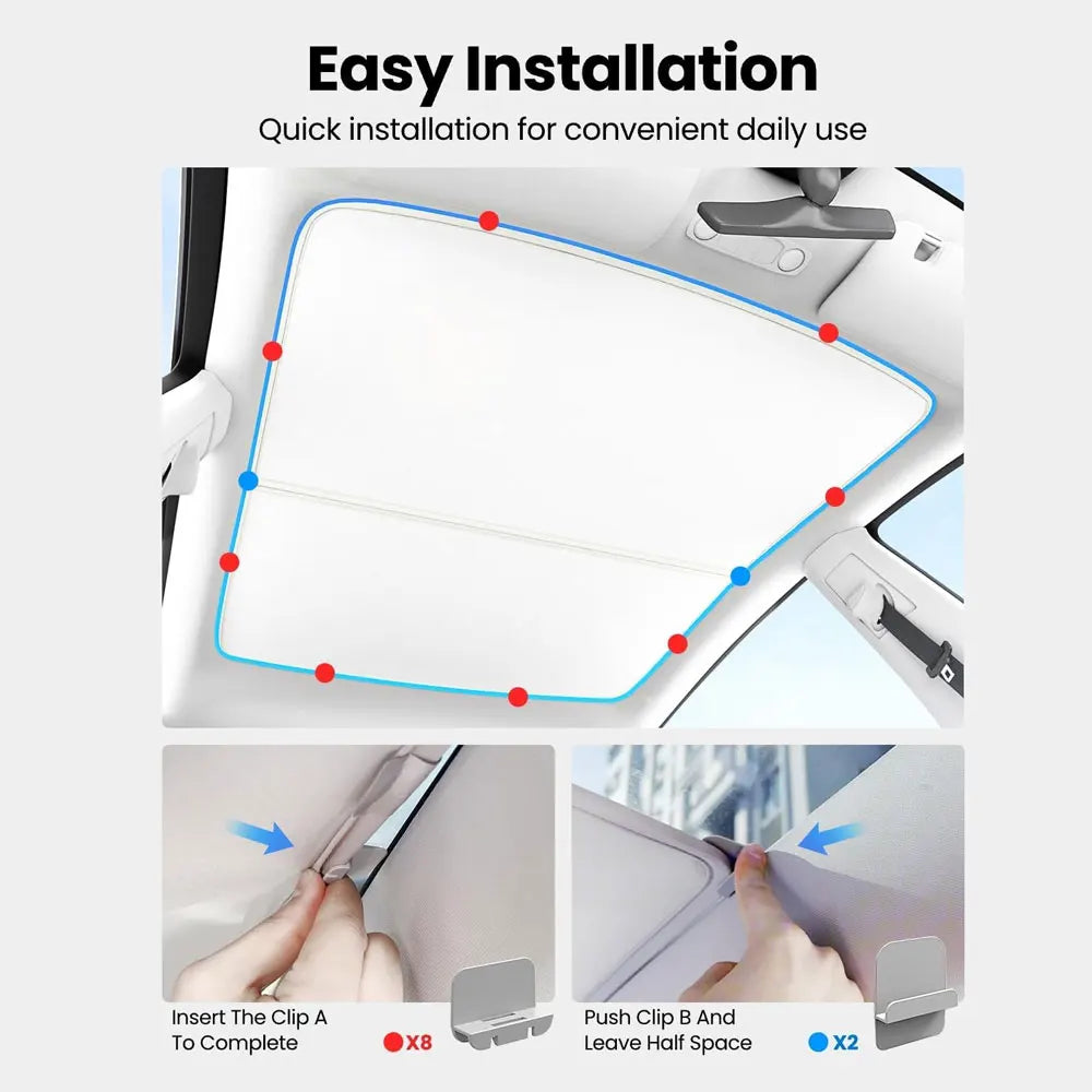 Roof Sunshades for Tesla Model Y 2025 Juniper Model 3 Sunroof Shade Sunshade Roof Sun Shade for 2024-2025 Tesla Model 3 Highland