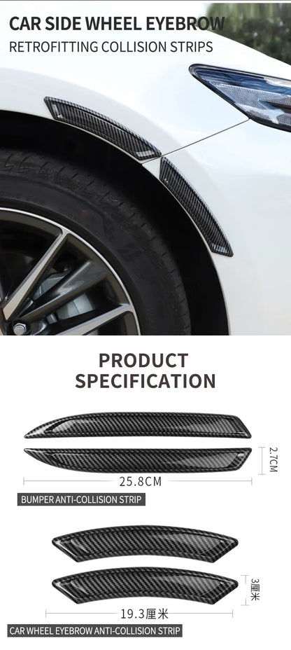 Universal Car Front Rear Bumper Corner Protector Guard Car Wheel Eyebrownti-collision Edge Protection Decoration Strip