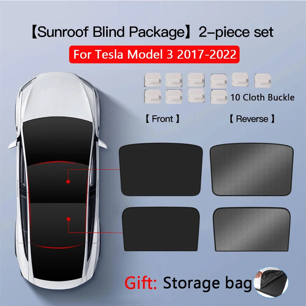 Roof Sunshades for Tesla Model Y 2025 Juniper Model 3 Sunroof Shade Sunshade Roof Sun Shade for 2024-2025 Tesla Model 3 Highland