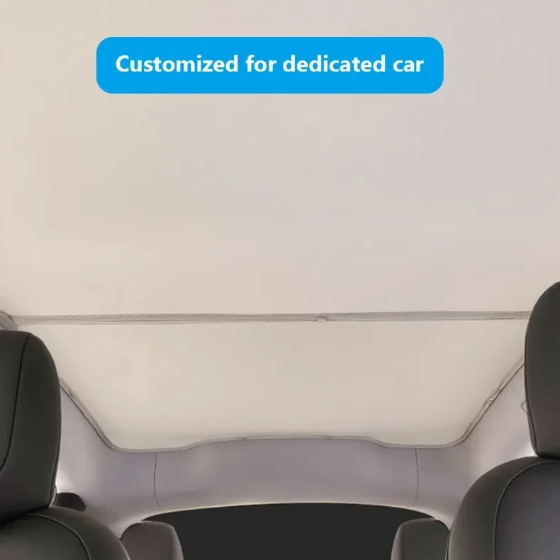 Sun Shade For Tesla Model Y Juniper 2025 Launch Model 3 Highland Sunshade Roof Nano Ice-Crystal Buckle Glass Skylight Cool Cover