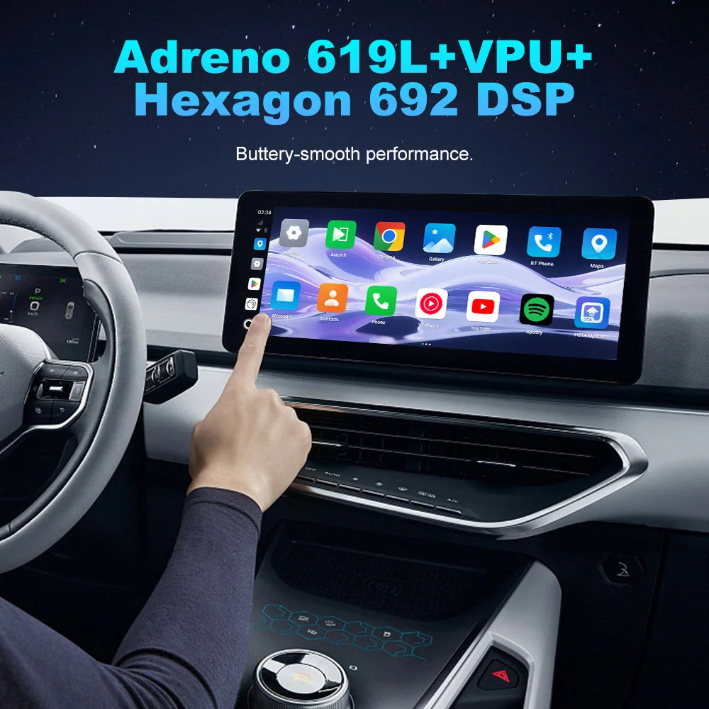 SM6350 Ai Box Android 15.0 8GB+126GB CarPlay Tv Box Support Youtube Netfilx IPTV GNSS Wireless CarPlay Android Auto Wireless