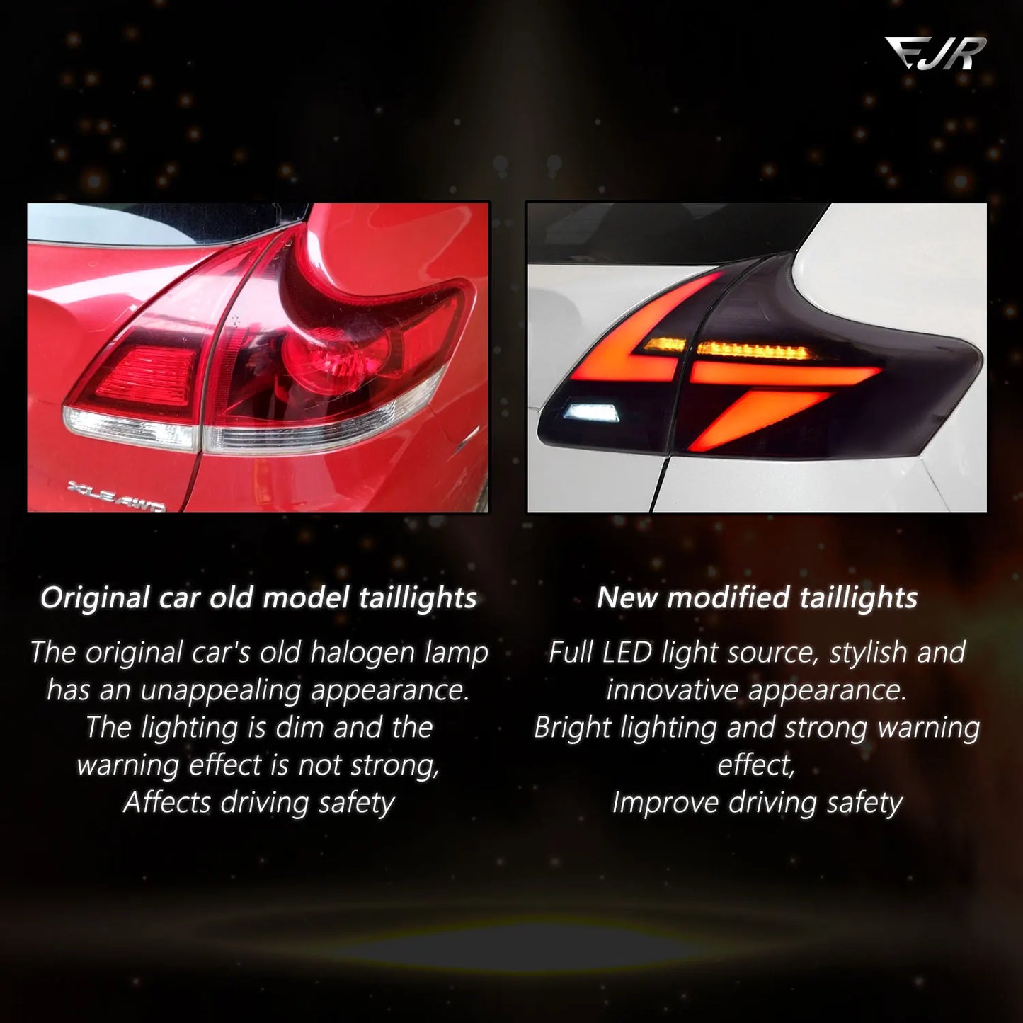 EJR Car Lights For Toyota Venza 2009-2013 Taillight Assembly Modified LED Rear Tail lights Turn Signal Light Auto Lamp