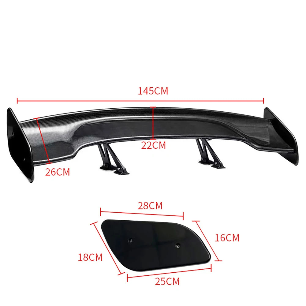 Cars Accessories GT Modification Universal Carbon Fiber Car Tail Wing 145CM Exterior Modification GT Spoiler Collision Bumper