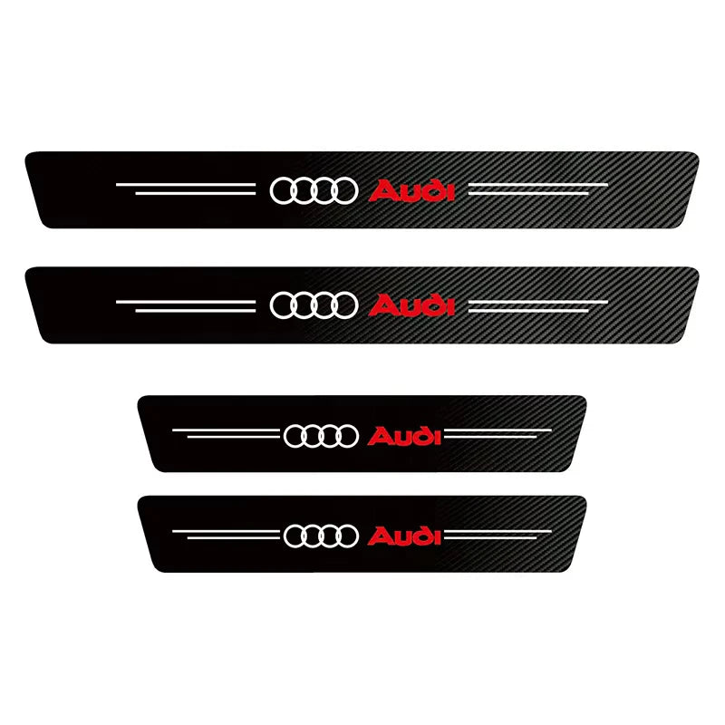 1/4/5Pcs Car Door Sill Scuff Plate Decor Carbon Fiber Stickers For Audi A1 A2 A3 A4 A5 A6 A7 A8 Q1 Q2 Q3 Q4 Q5 Q6 Q7 Q8 TT S5 B8