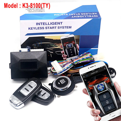 Universal Car Alarm Auto Start Stop System Remote Control Engine Ignition Autostart Kit Keyless Push Start System Car Accessorie