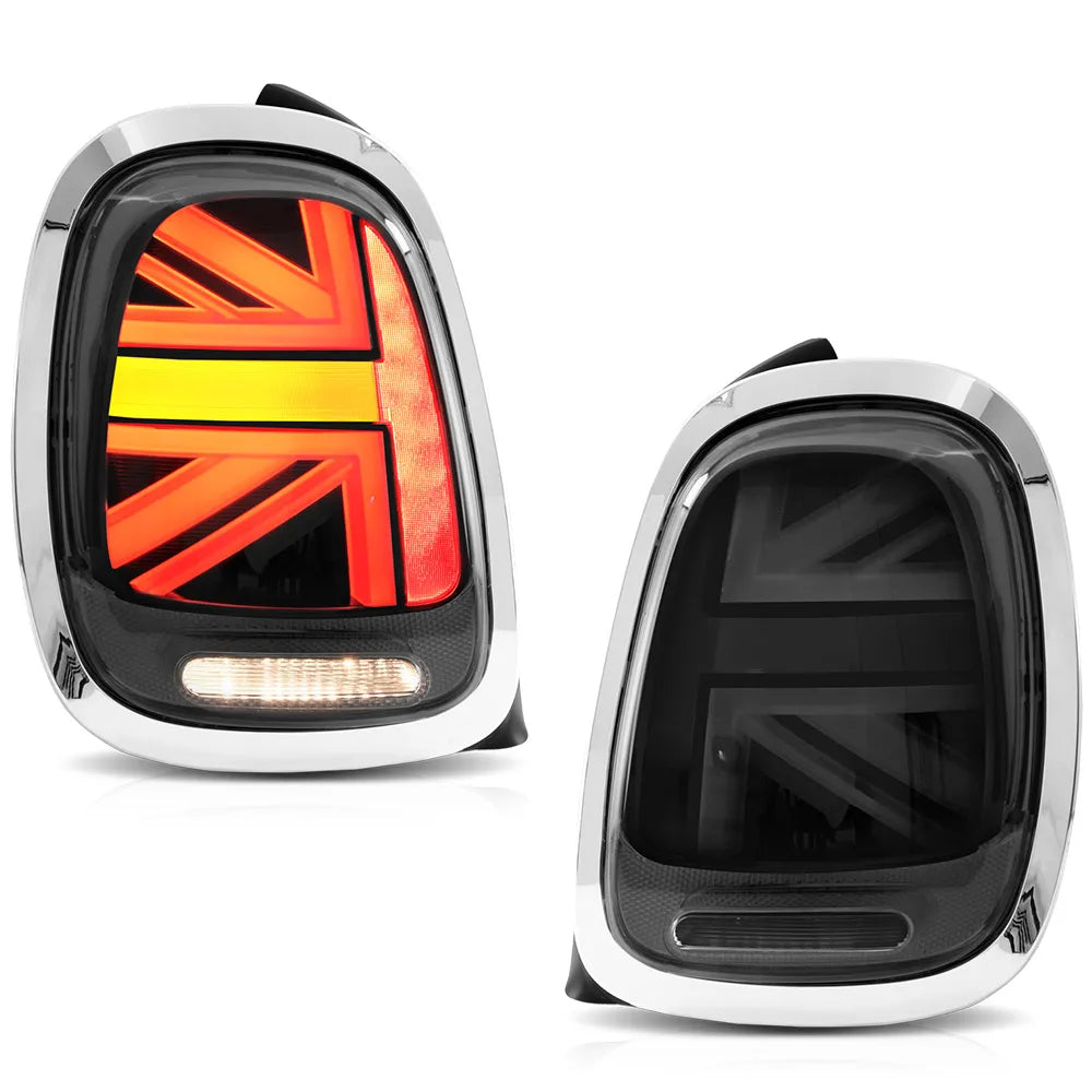 VLAND Full LED Taillights for 2014–2019 Mini Cooper F55 F56 F57, Sequential Turn Signal Rear Lamp Assembly Upgrade