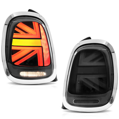 VLAND Full LED Taillights for 2014–2019 Mini Cooper F55 F56 F57, Sequential Turn Signal Rear Lamp Assembly Upgrade