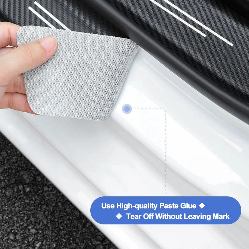 1/4/5Pcs Car Door Sill Scuff Plate Decor Carbon Fiber Stickers For Audi A1 A2 A3 A4 A5 A6 A7 A8 Q1 Q2 Q3 Q4 Q5 Q6 Q7 Q8 TT S5 B8