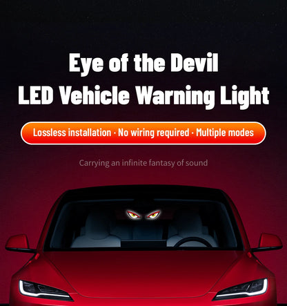 Solar Demon's Eye Car Dynamic Eyes LED Light Blinking Moving Eyes Car Lights Ambience Lamp Decoration No Wiring Required