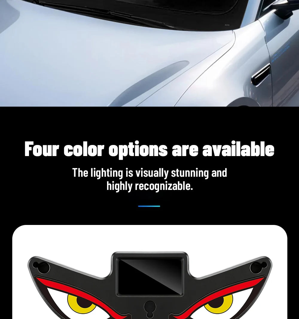 Solar Demon's Eye Car Dynamic Eyes LED Light Blinking Moving Eyes Car Lights Ambience Lamp Decoration No Wiring Required