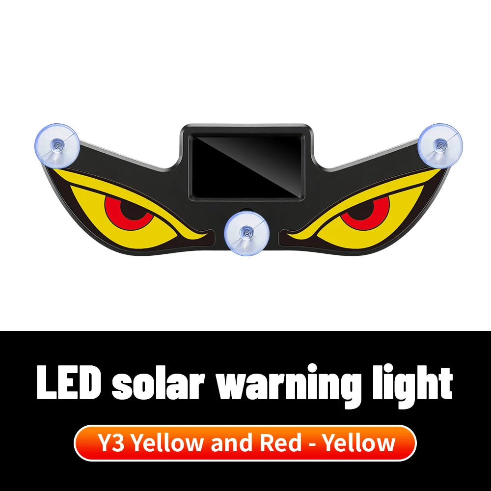 Solar Demon's Eye Car Dynamic Eyes LED Light Blinking Moving Eyes Car Lights Ambience Lamp Decoration No Wiring Required