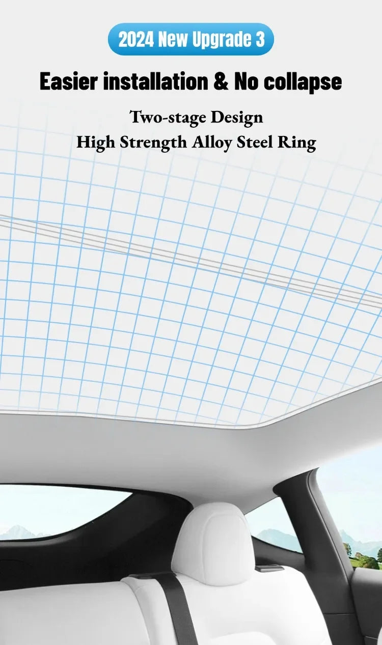 Roof Sunshades for Tesla Model Y 2025 Juniper Model 3 Sunroof Shade Sunshade Roof Sun Shade for 2024-2025 Tesla Model 3 Highland