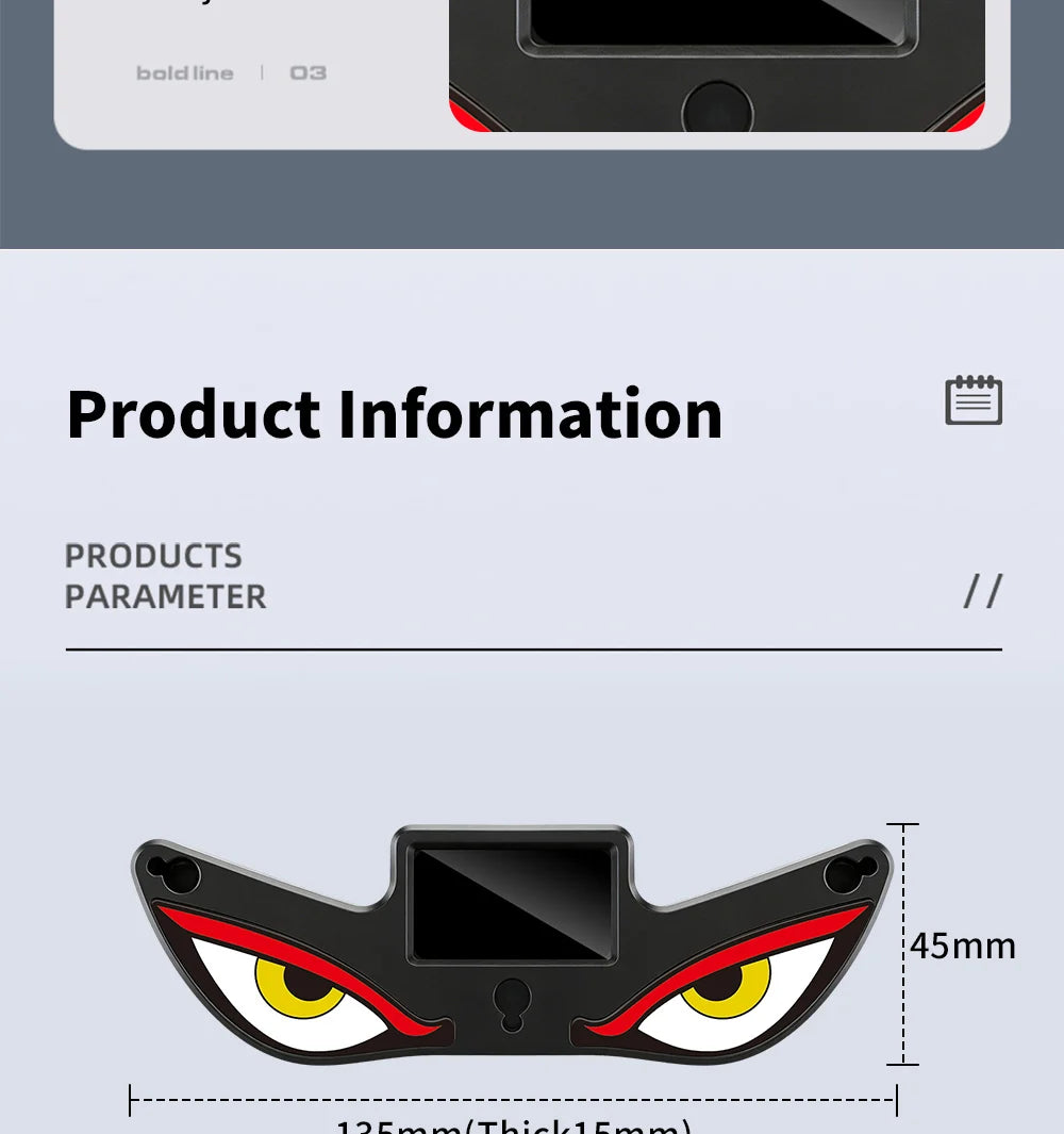 Solar Demon's Eye Car Dynamic Eyes LED Light Blinking Moving Eyes Car Lights Ambience Lamp Decoration No Wiring Required