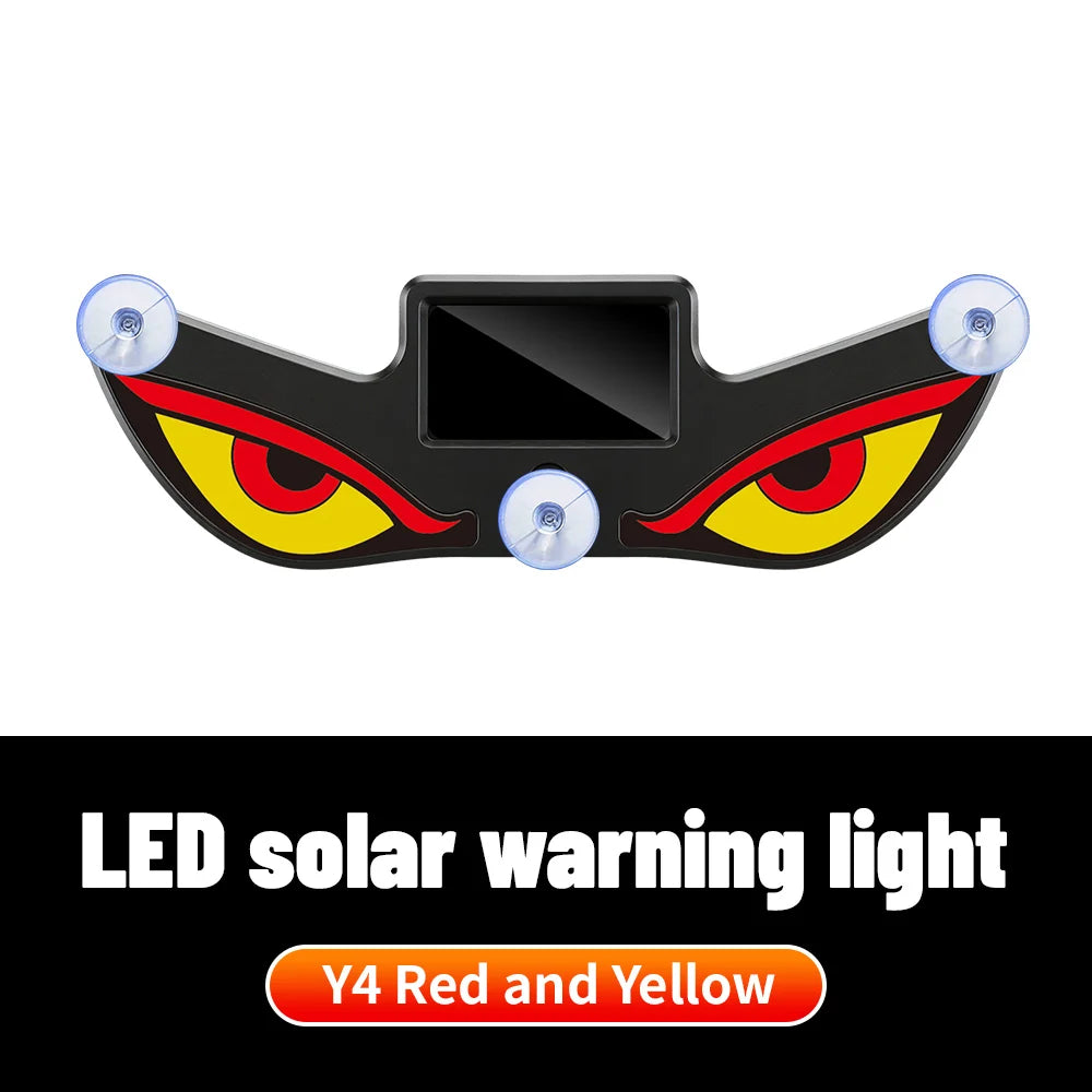 Solar Demon's Eye Car Dynamic Eyes LED Light Blinking Moving Eyes Car Lights Ambience Lamp Decoration No Wiring Required
