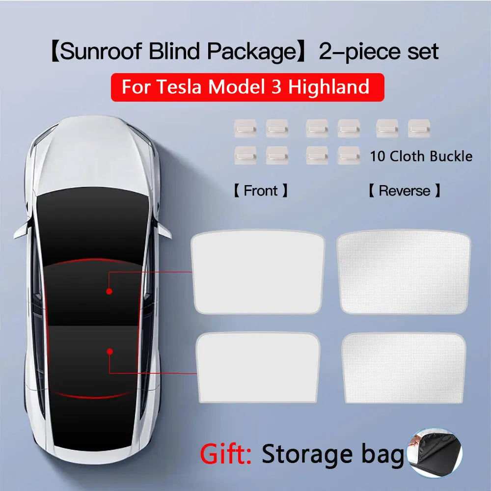 Roof Sunshades for Tesla Model Y 2025 Juniper Model 3 Sunroof Shade Sunshade Roof Sun Shade for 2024-2025 Tesla Model 3 Highland