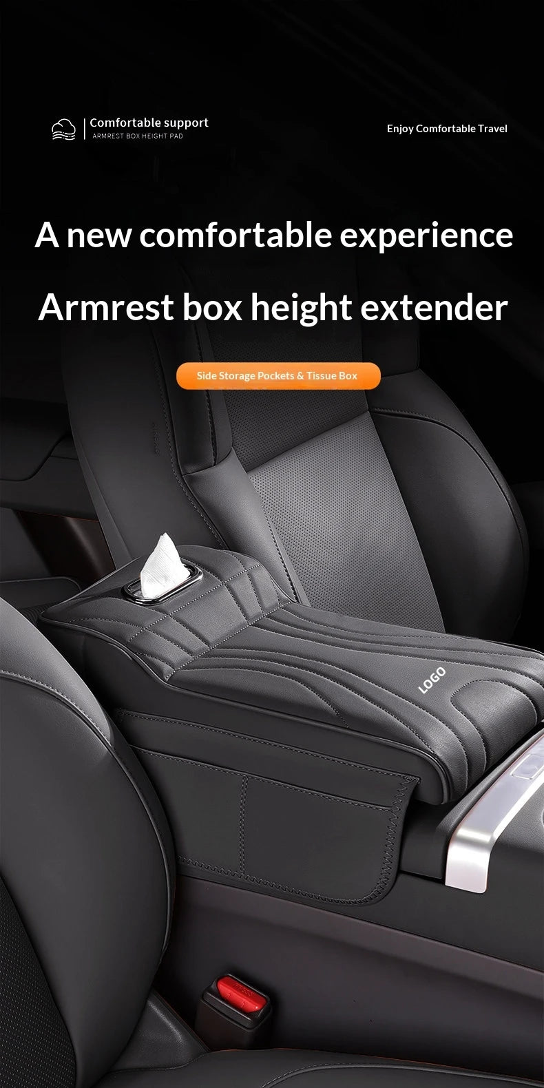 New model of Formula Leopard car armrest box heightening pad：Titanium 7, Titanium 3,Panther 5 Car armrest tissue box