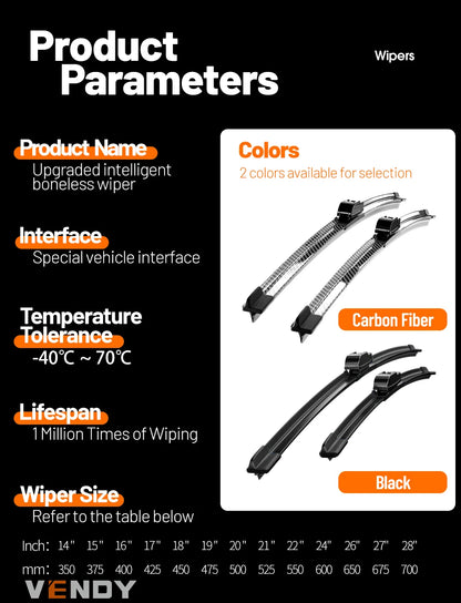 For Audi Q5 8R FY 2008-2023 2009 2011 2013 2014 2016 2017 2018 2019 2020 2pcs Front Windshield Wiper Blades Windscreen Wipers