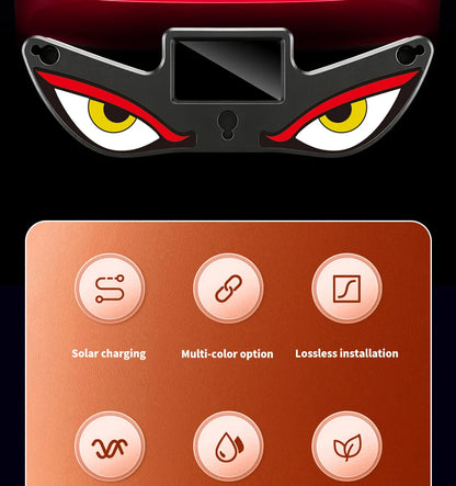 Solar Demon's Eye Car Dynamic Eyes LED Light Blinking Moving Eyes Car Lights Ambience Lamp Decoration No Wiring Required