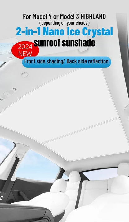 Roof Sunshades for Tesla Model Y 2025 Juniper Model 3 Sunroof Shade Sunshade Roof Sun Shade for 2024-2025 Tesla Model 3 Highland