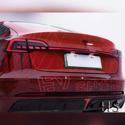 EJR Car Lights For Tesla Model 3 Y 2019-2023 LED Through Trunk Taillight Modified Flowing Turn Signal Dynamic DRL Auto Lamp
