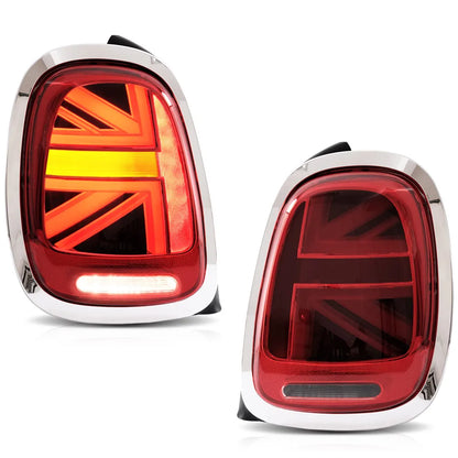 VLAND Full LED Taillights for 2014–2019 Mini Cooper F55 F56 F57, Sequential Turn Signal Rear Lamp Assembly Upgrade