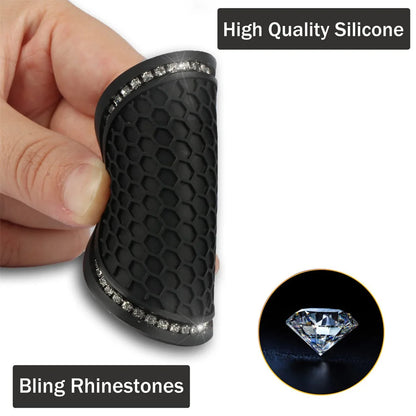 Car Water Cup Pad Holders Non-slip Diamond Rhinestone Silicone Mat Bottle Holder Coaster Auto Interior Decoration Accessories