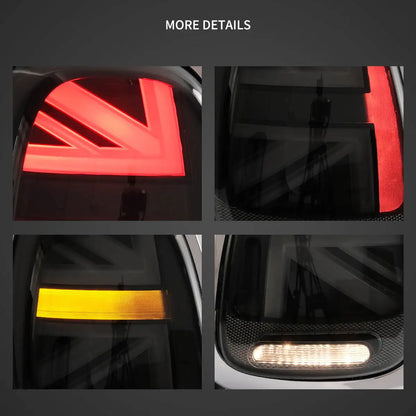 VLAND Full LED Taillights for 2014–2019 Mini Cooper F55 F56 F57, Sequential Turn Signal Rear Lamp Assembly Upgrade