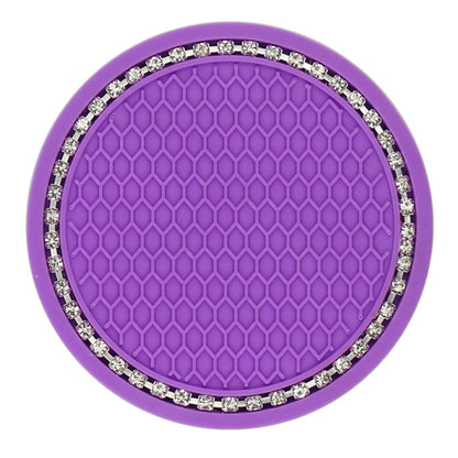 Car Water Cup Pad Holders Non-slip Diamond Rhinestone Silicone Mat Bottle Holder Coaster Auto Interior Decoration Accessories