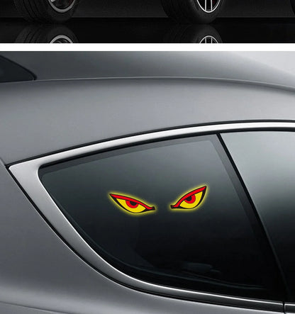 Solar Demon's Eye Car Dynamic Eyes LED Light Blinking Moving Eyes Car Lights Ambience Lamp Decoration No Wiring Required