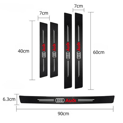 1/4/5Pcs Car Door Sill Scuff Plate Decor Carbon Fiber Stickers For Audi A1 A2 A3 A4 A5 A6 A7 A8 Q1 Q2 Q3 Q4 Q5 Q6 Q7 Q8 TT S5 B8