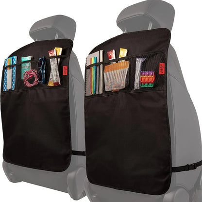 Back Seat Cover for Kids with 3 Pocket Storage Organizer, Waterproof Kick Mats Backseat Protector, Car Seat Back Protectors
